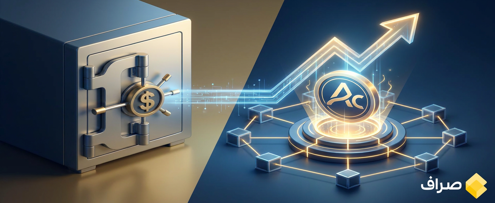 تصویر مفهومی از شرکت سیرکل و توکن ARC در کنار نماد بلاکچین Arc
