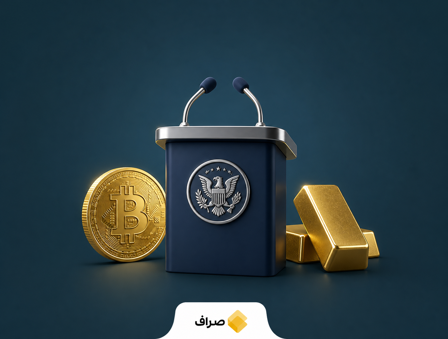بیت‌کوین و طلا در برابر ساختمان فدرال رزرو