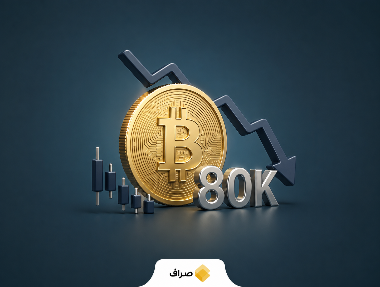 نمودار افت قیمت بیت کوین به زیر ۸۰ هزار دلار