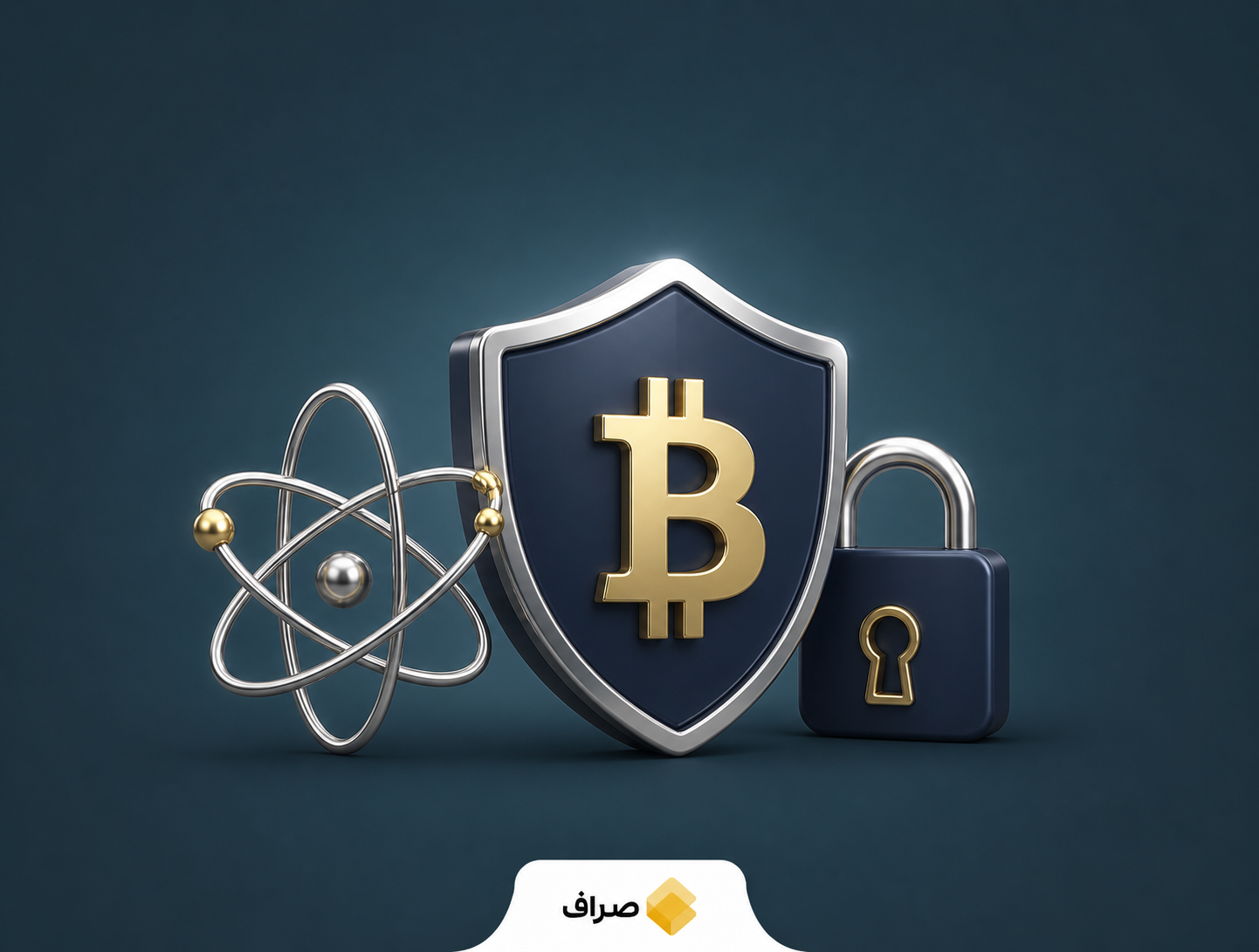 تصویر مفهومی امنیت بیت‌کوین در برابر کامپیوترهای کوانتومی
