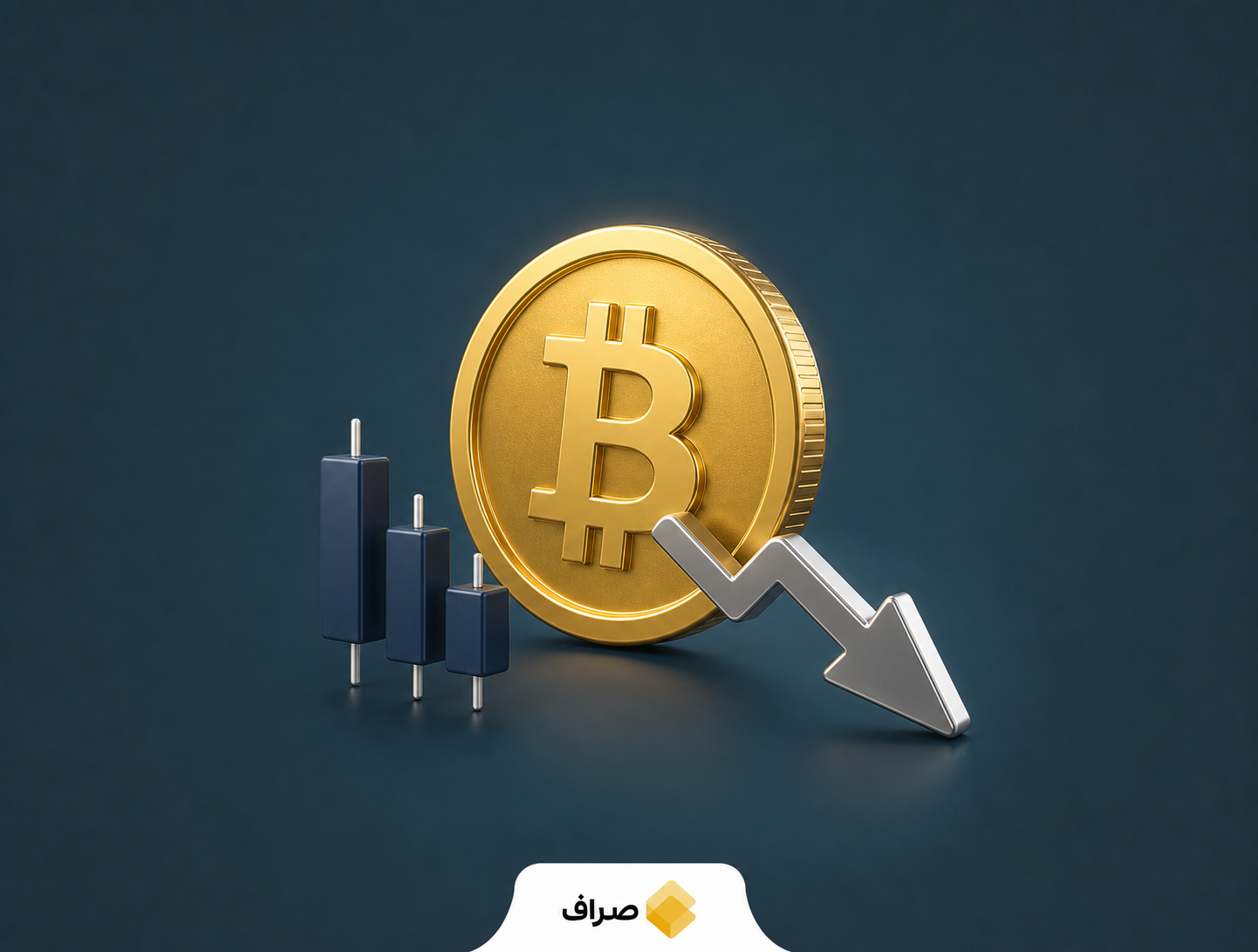 نمودار مفهومی افت قیمت بیت‌کوین پس از انتشار آمار اشتغال آمریکا