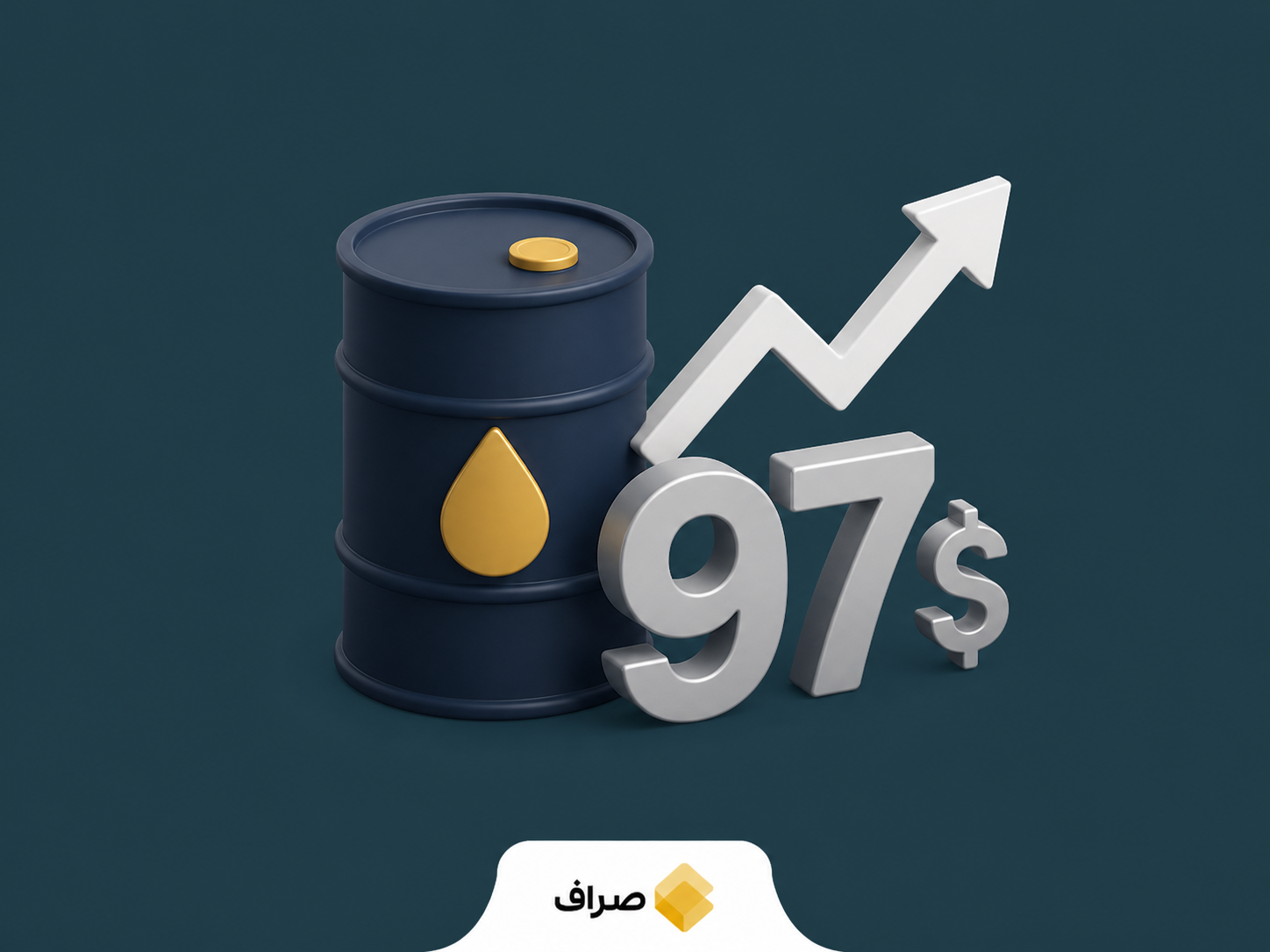 نمودار افزایش قیمت نفت برنت و عبور آن از ۹۷ دلار