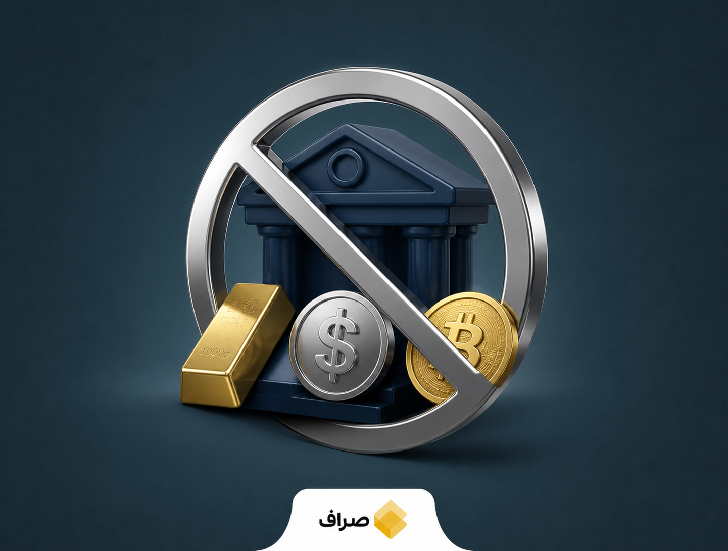 تصویر مفهومی ممنوعیت وام بانکی برای خرید طلا، ارز و رمزارز