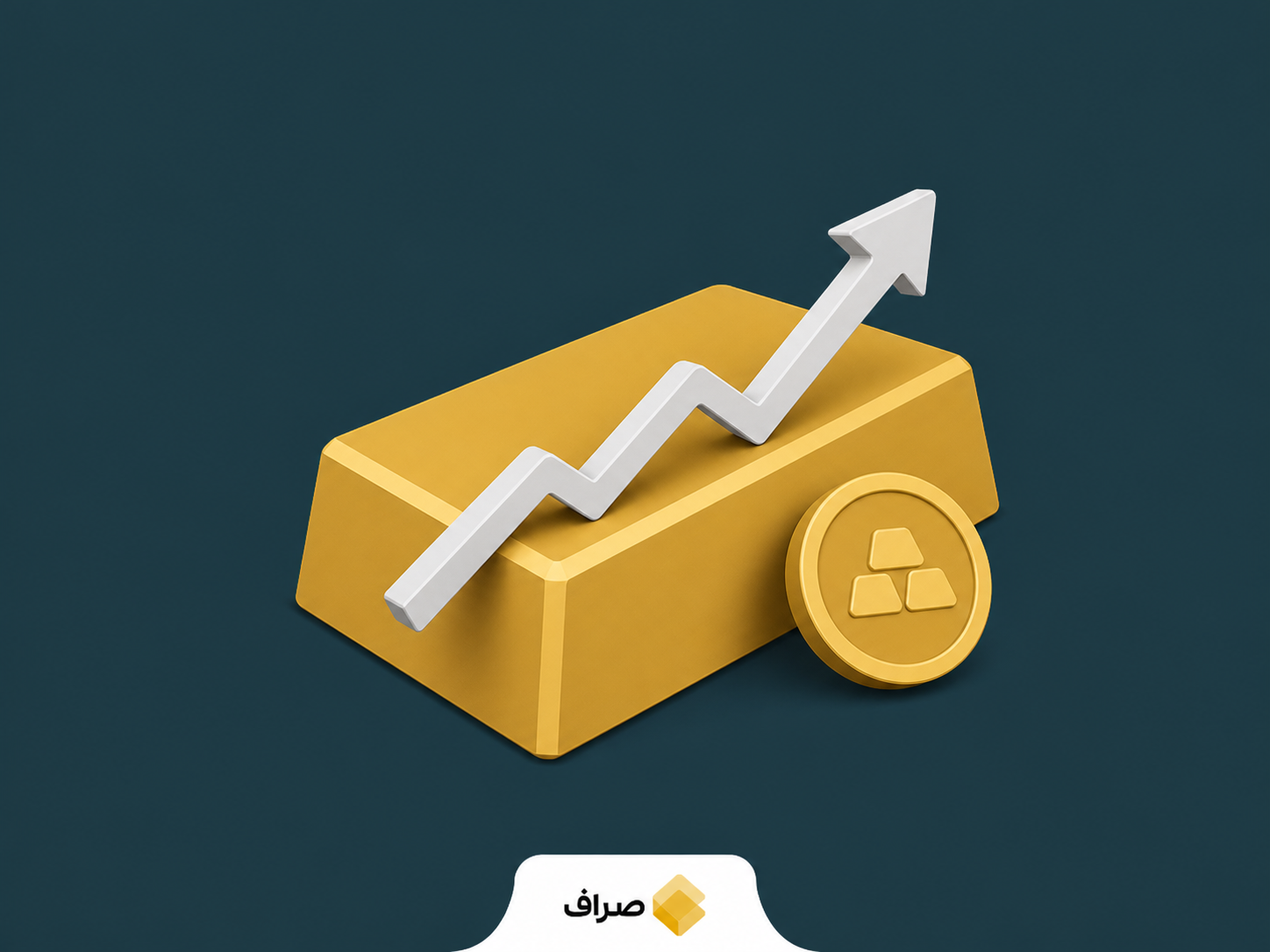 نمودار و تصویر مفهومی افزایش قیمت طلای جهانی پس از کف یکماهه