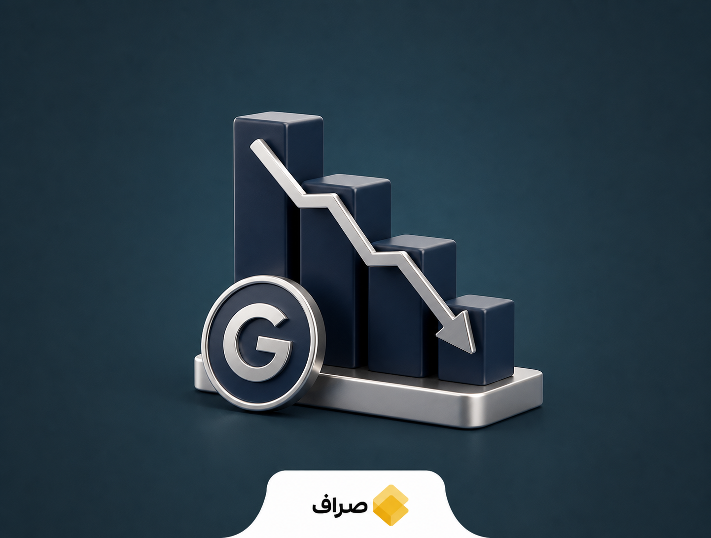 نمودار افت چهارماهه سهام گوگل