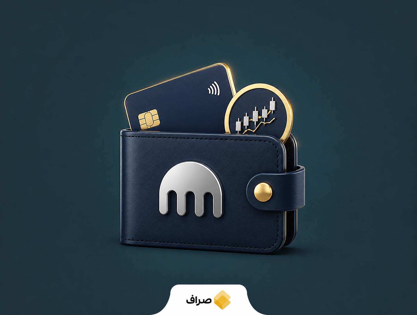 تصویر مفهومی کیف پول کراکین با سهام دیجیتال و کارت ویزا
