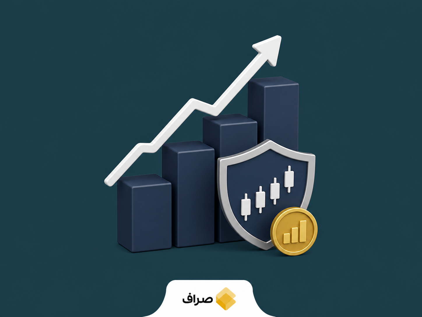 نمودار و نمایی نمادین از پیشبینی رشد شاخص بورس تهران در شرایط ثبات سیاسی