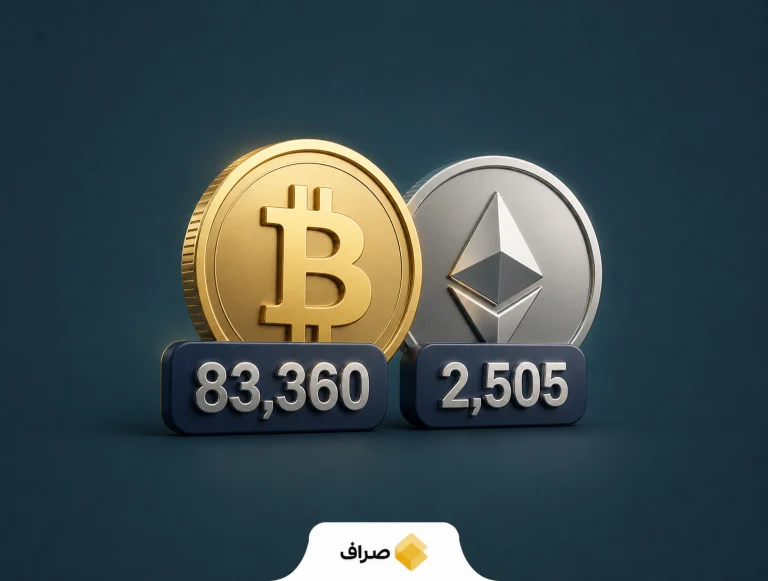 نمودار مفهومی قیمت بیت‌کوین و اتریوم