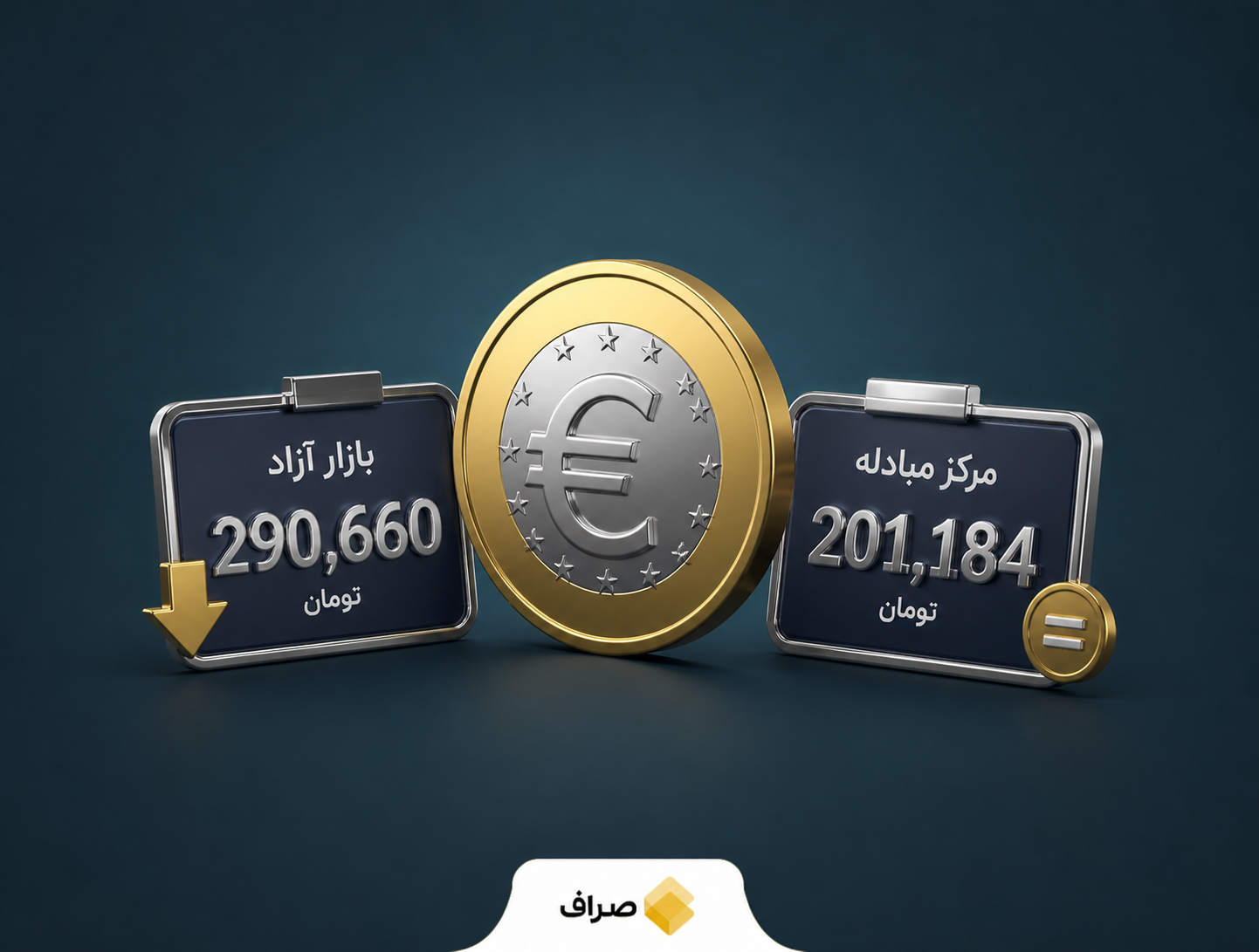 نرخ یورو در بازار آزاد و مرکز مبادله ارز و طلای تهران